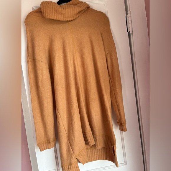 Lulus Autumn Daze Camel Cowl Neck Long Sleeve Sweater Dress Size XS - Picture 2 of 5